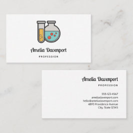 Tarjeta De Visita Tubo de prueba de química y vaso de precipitado