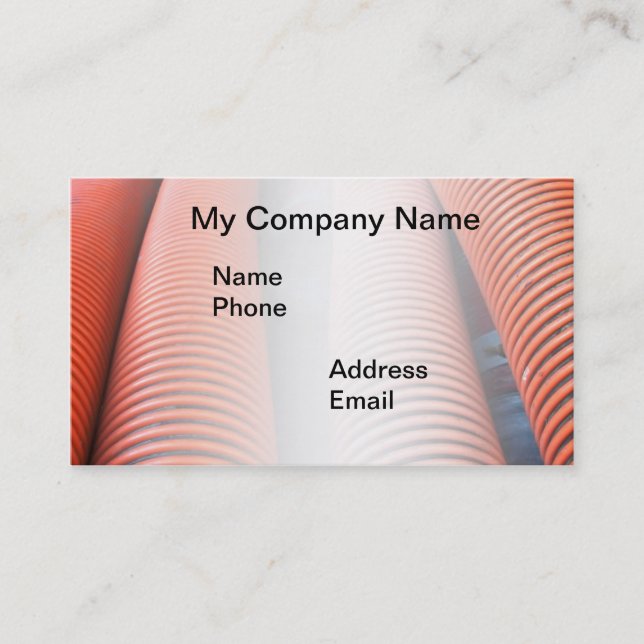 Tarjeta De Visita Tubos grandes del PVC para el drenaje y las aguas (Anverso)