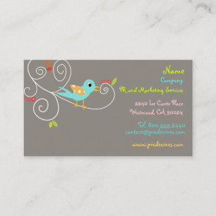 Tarjeta De Visita Tuiteando: Blue Bird/Marketing Business