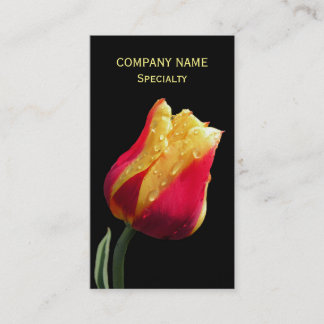 Tarjeta De Visita Tulipán Rojo Y Amarillo