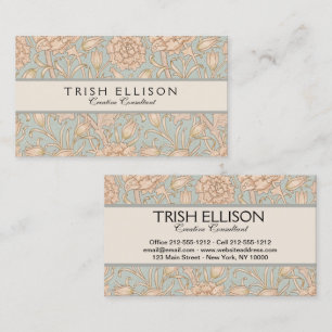 Tarjeta De Visita Tulipán Silvestre Floral Diseño de William Morris