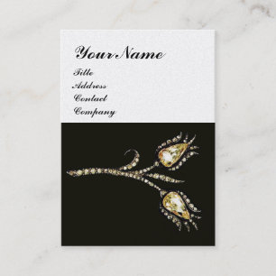Tarjeta De Visita TULIPANES DE DIAMANTE MONOGRAMA , Papel de Perla N
