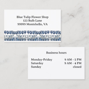 Tarjeta De Visita Tulipanes en azul de Delft