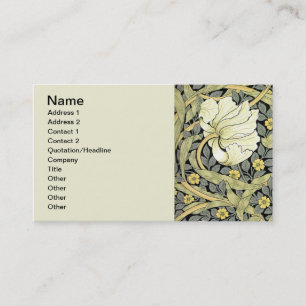 Tarjeta De Visita Tulipanes Pimpernel Arte Botánico de William Morri