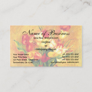 Tarjeta De Visita Tulipanes por Renoir Flores Antiguas Bodegón Flora