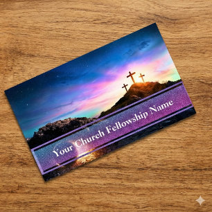 Tarjeta De Visita Tumba vacía tres cruces Pastor de Iglesia del Aman