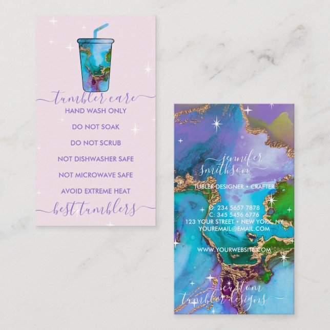 Tarjeta De Visita Tumbler care vinyl travel mug transfer decant prin (Anverso / Reverso)