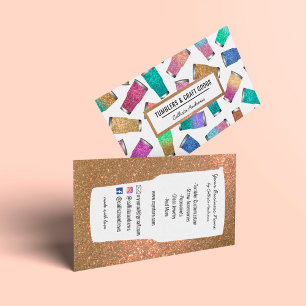 Tarjeta De Visita Tumbler Crafter, Purpurina moderno y brillante