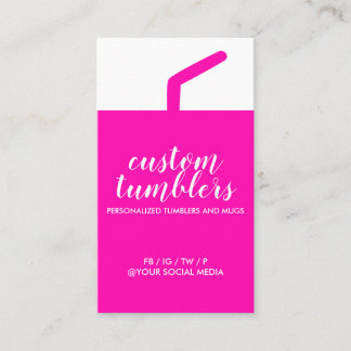 Tarjeta De Visita Tumbler de viaje barrido tienda vertical rosa