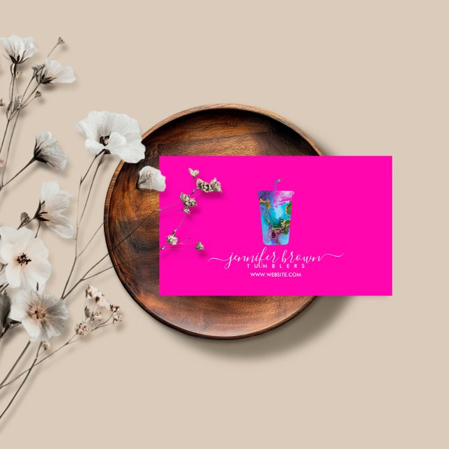 Tarjeta De Visita Tumbler ombré neón marrón rosa (Subido por el creador)