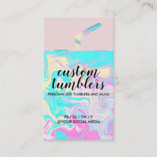 Tarjeta De Visita Tumbler travel mug shop elegante mármol