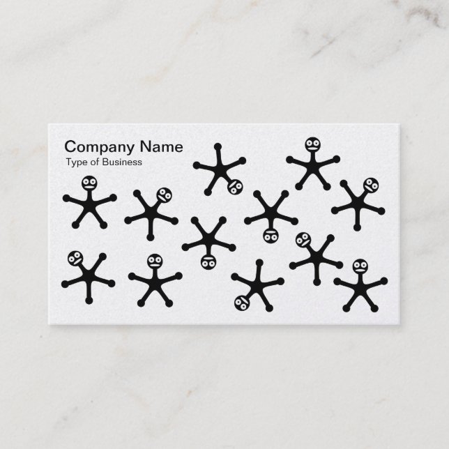 Tarjeta De Visita Tumblers - Negro sobre blanco (platino) (Anverso)