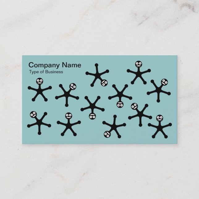 Tarjeta De Visita Tumblers - Negro sobre el verde azul del izquierdo (Anverso)