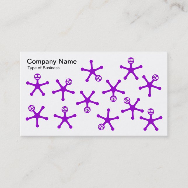 Tarjeta De Visita Tumblers - Púrpura sobre blanco (Anverso)
