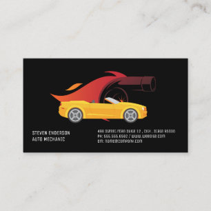 Tarjeta De Visita Turbo Fire Coche amarillo