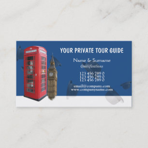 Tarjeta De Visita Turismo británico del guía turístico