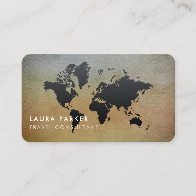 Tarjeta De Visita Turismo del negro de la acuarela del agente de (Anverso)