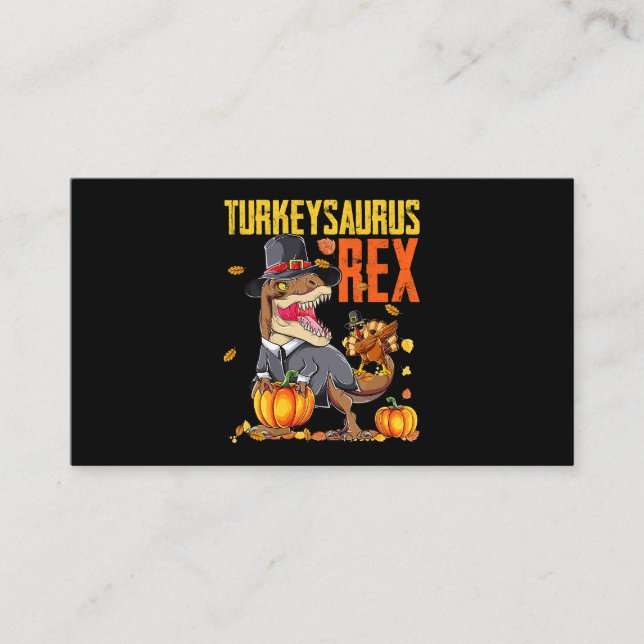 Tarjeta De Visita Turkeysaurus Rex Dab Turkey TRex Dinosaurio Thanks (Anverso)