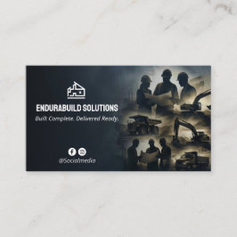 Tarjeta De Visita Turnkey Construction Services | Minimalist Black