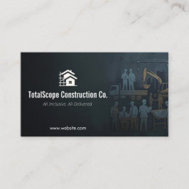Tarjeta De Visita Turnkey Construction Services | Minimalist Black