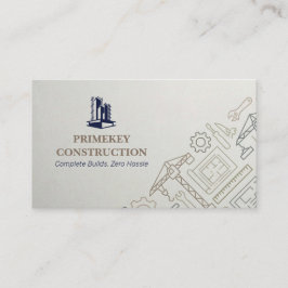 Tarjeta De Visita Turnkey Construction Services | Minimalist Grey