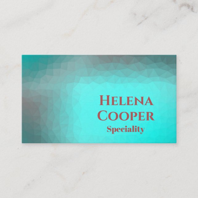 Tarjeta De Visita Turquesa azul geométrica (Anverso)