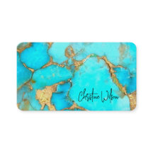 tarjeta de visita turquesa elegante