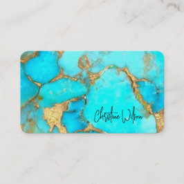 tarjeta de visita turquesa elegante