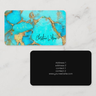 tarjeta de visita turquesa elegante
