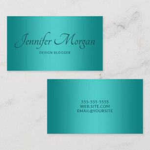 Tarjeta De Visita Turquesa Media Turquesa Elegante Ombre