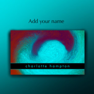 Tarjeta De Visita Turquesa Moderno Único Genial Groovy Personalizado
