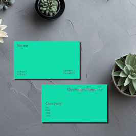 Tarjeta De Visita Turquesa Neon