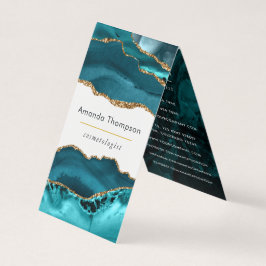 Tarjeta De Visita Turquesa - Piedra de ágata geoda azul verdoso y do
