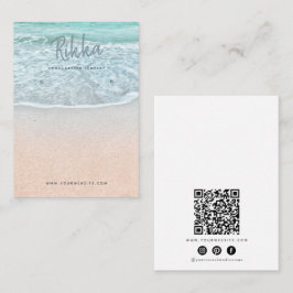 Tarjeta De Visita Turquioise Ocean Earring Display QR Business Card