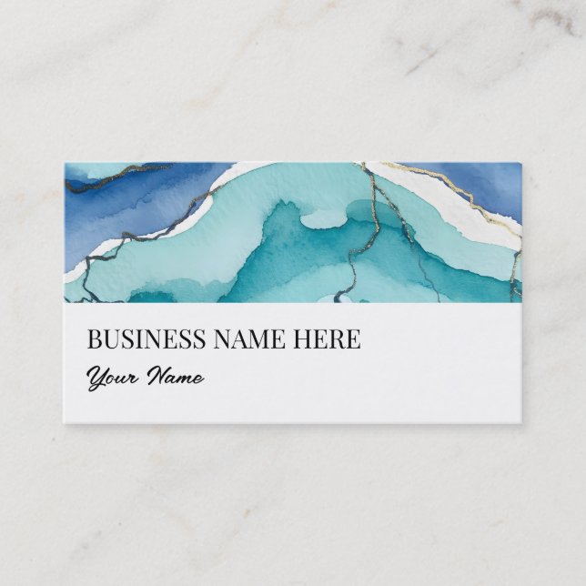 Tarjeta De Visita turquoise and gold business cards (Anverso)
