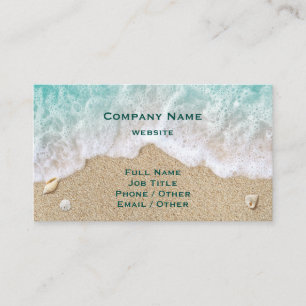 Tarjeta de visita Turquoise Beach Waves & Sand