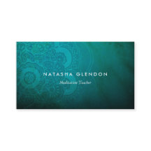 Tarjeta de visita Turquoise Blue Mandala Zen