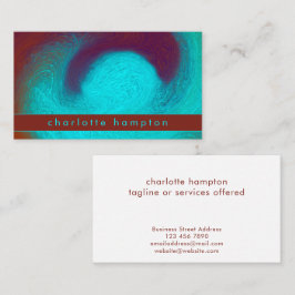 Tarjeta De Visita Turquoise & Copper Unique Cool Groovy Custom