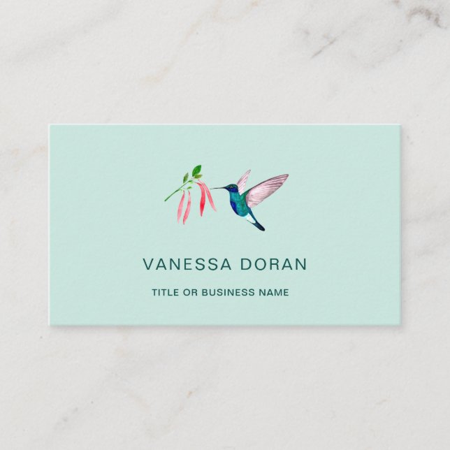 Tarjeta de visita Turquoise Hummingbird (Anverso)
