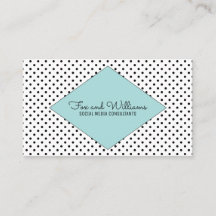 Tarjeta de visita Turquoise Modern Polka Dots