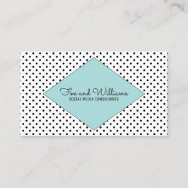 Tarjeta de visita Turquoise Modern Polka Dots