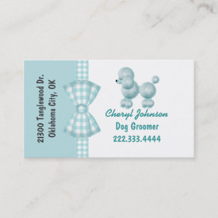 Tarjeta de visita Turquoise Poodle Dog Groomer