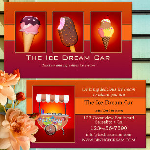 Tarjeta De Visita Tus 4 Fotos Helado Atractivo