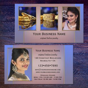 Tarjeta De Visita Tus 4 Fotos Joyería India Exótica