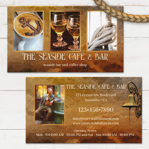 Tarjeta De Visita Tus Fotos Café Costero Bar