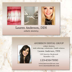 Tarjeta De Visita Tus Fotos Dentista Elegante Profesional