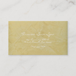 Tarjeta De Visita Tuscan Sun Spa