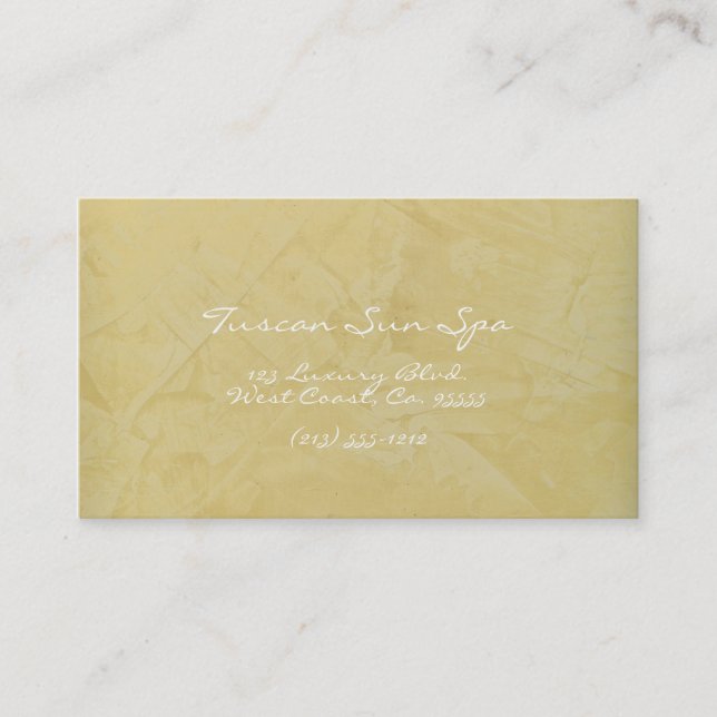 Tarjeta De Visita Tuscan Sun Spa (Anverso)