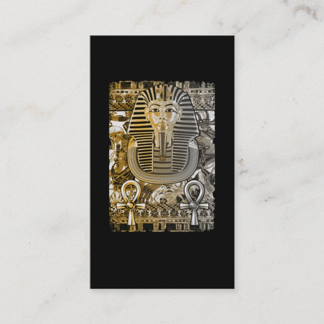Tarjeta De Visita Tutankhamun Antiguo Egipto Faroah Rey Tut Ankh (Anverso)