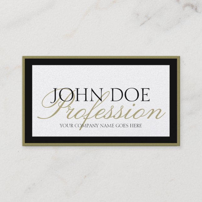 Tarjeta De Visita TuTítuloTrabajo! Secuencia de comandos Gold Border (Anverso)